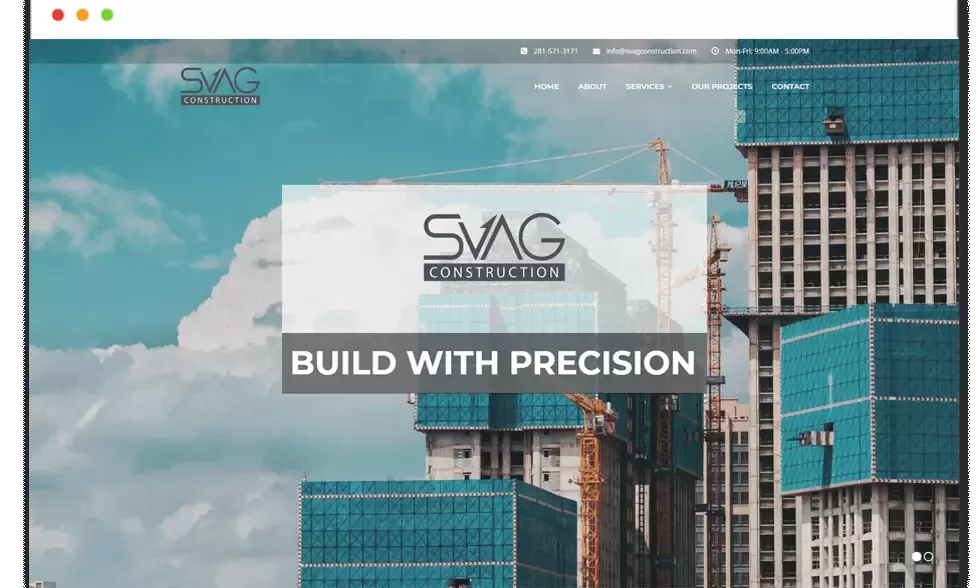 Construction Website design and development , Custom website designing in Vancouver Canada , SaintCode