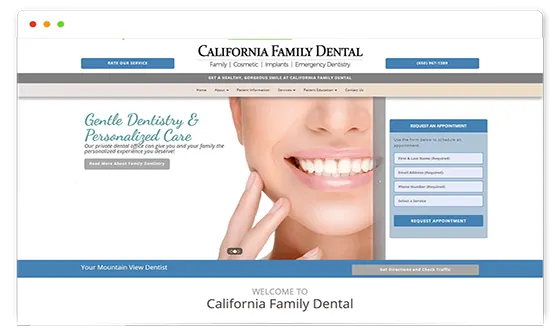 family dental clinic website developed by saint code
